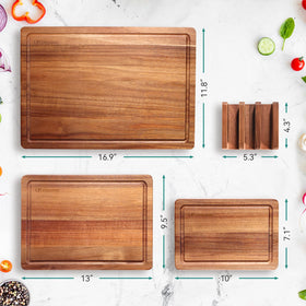 LAZIOPATER medium board top view for efficient ingredient prep.