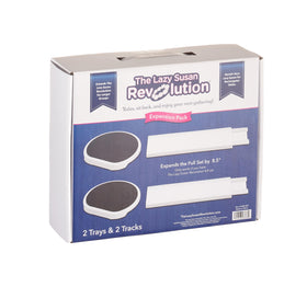 The Lazy Susan Revolution expansion dark gray kit-in-use demonstrates a complete serving upgrade.