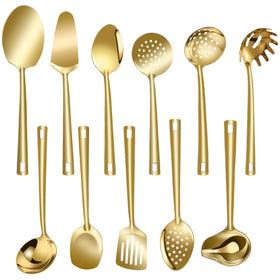 Lazycorner 11-piece stainless steel utensil set ready for everyday cooking