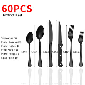 Lazycorner black stainless steel steak knives offer sharp performance and durable everyday use.