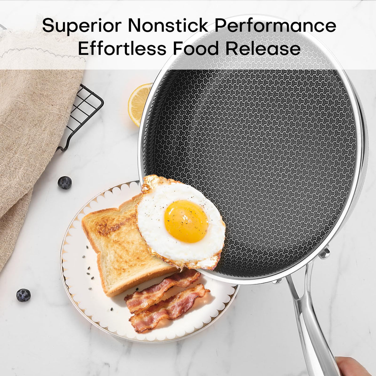 Lazycorner 12-inch non-stick pan dishwasher-safe feature promises easy cleaning after cooking