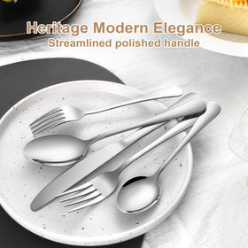 Lazycorner 40-piece table setting on a modern dining table, elevating the scene.