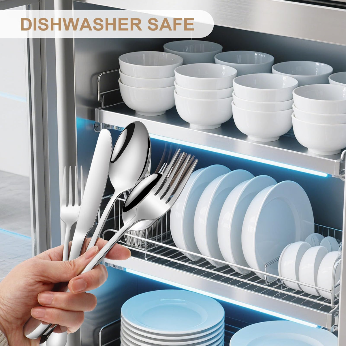 Lazycorner 40-piece teaspoon for beverages and desserts with balanced feel.