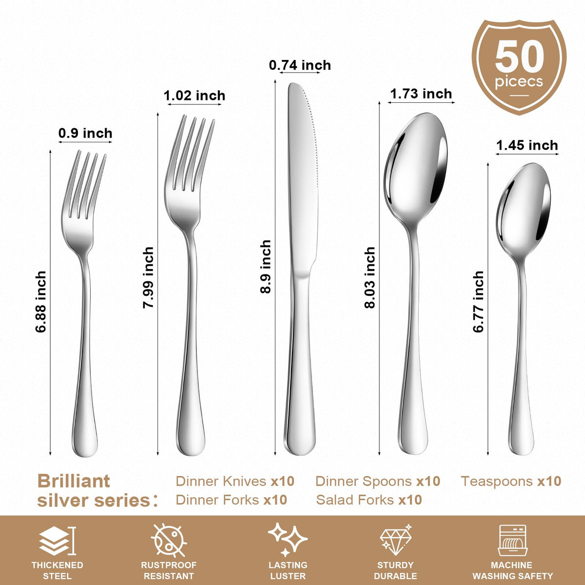 Lazycorner dinner fork highlights balanced weight for comfortable meals.