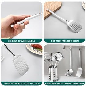 Lazycorner slotted spoon designed for serving and stirring sauces