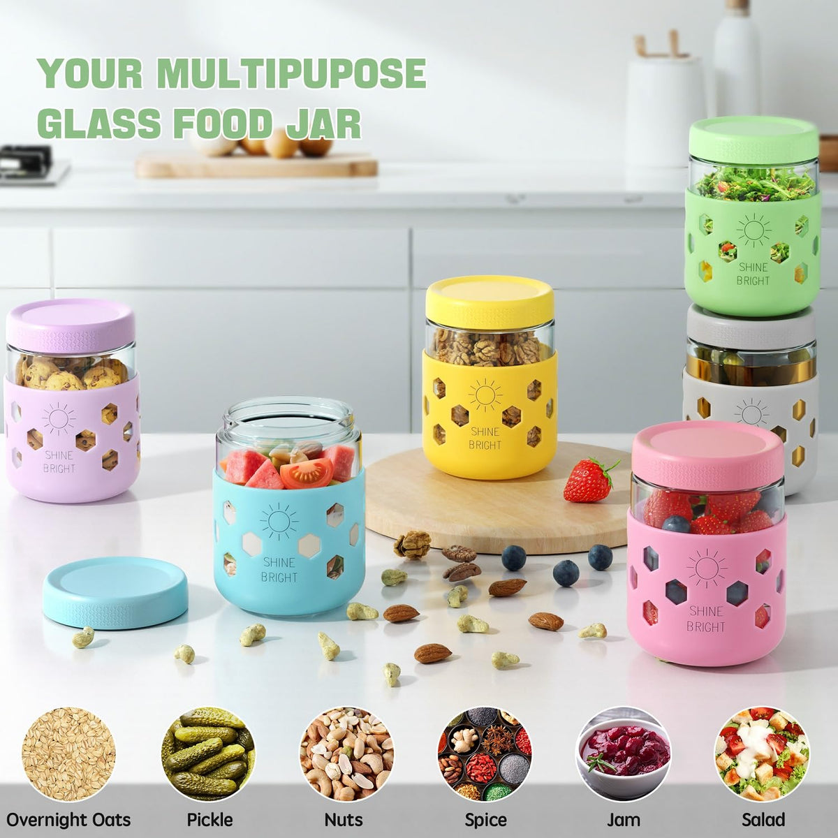 Lazyshine chia pudding jar perfect for layered desserts and snack planning