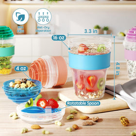 Lazyshine granola-compartment parfait cups keep toppings separate and ready to mix
