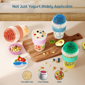 Lazyshine 20 oz overnight oats containers provide sturdy, portable storage for meal prep