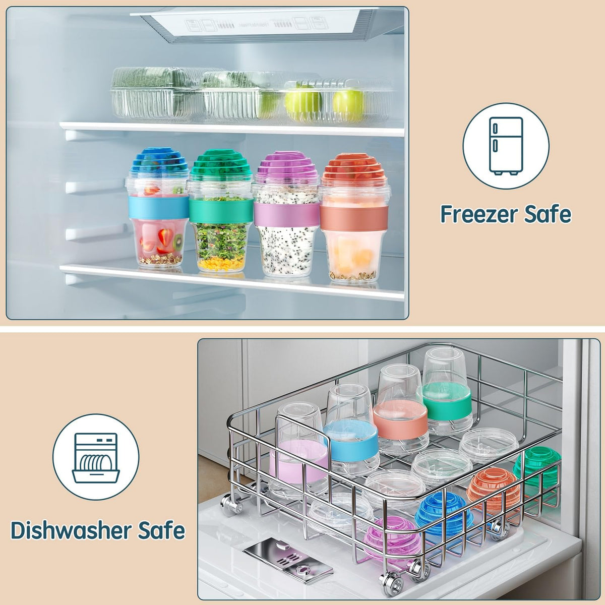 Lazyshine spoon-included parfait cups streamline serving and portioning