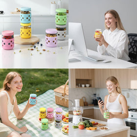 Lazyshine stackable jars save fridge space and simplify organization