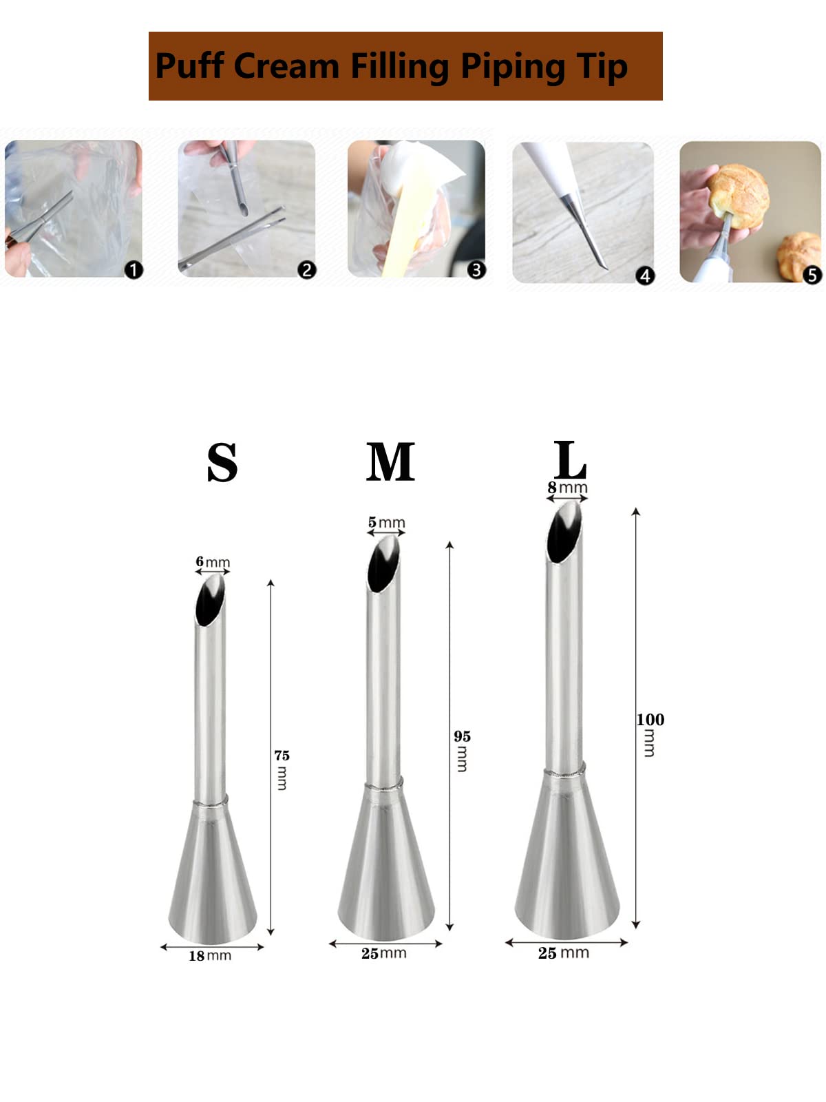 Lbaixjj eclairs filling tip delivers smooth cream into eclair shells