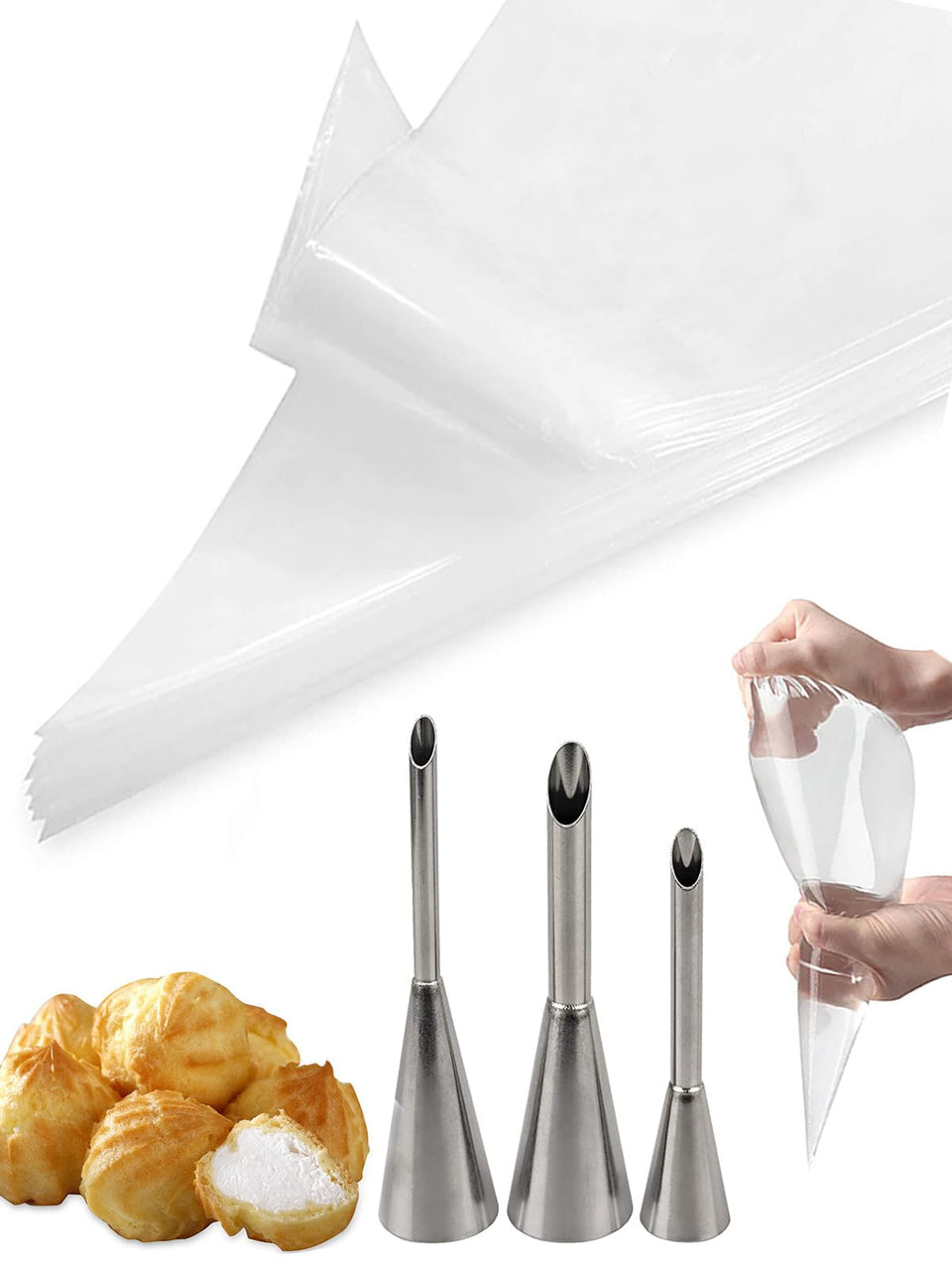 Lbaixjj puff cream filling piping tip 3 pcs enables precise donut fillings at home