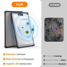 LBD 316 stainless steel surface resists stains and odors for durable prep.