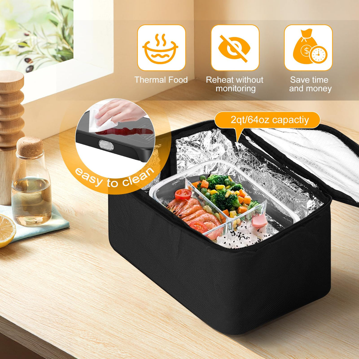 LBMVRB car/truck-use warmer keeps meals warm during long drives.