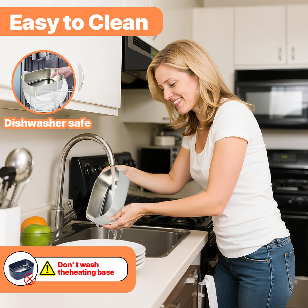 LBMVRB detachable stainless steel interior for easy cleaning after meals.