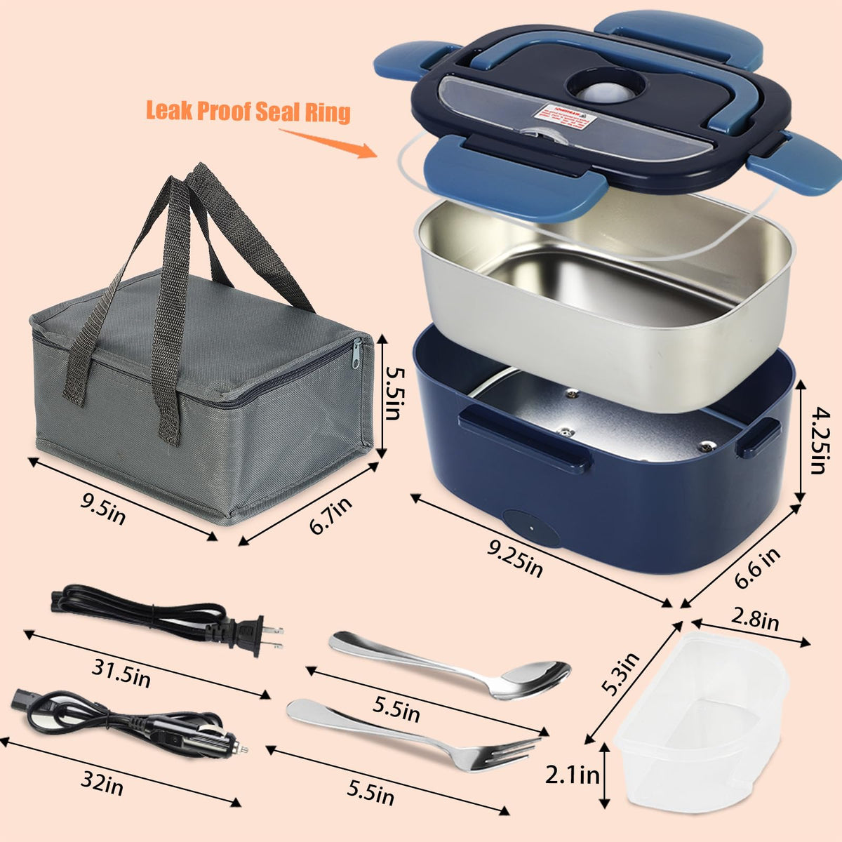 LBMVRB blue electric lunch box portable warmth wherever you are.