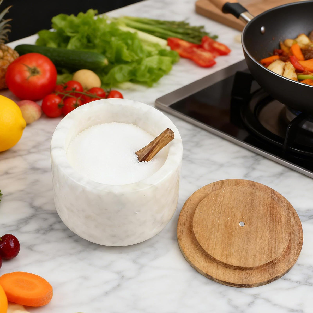 Lc.Courage anti slip marble bottom prevents sliding during cooking.