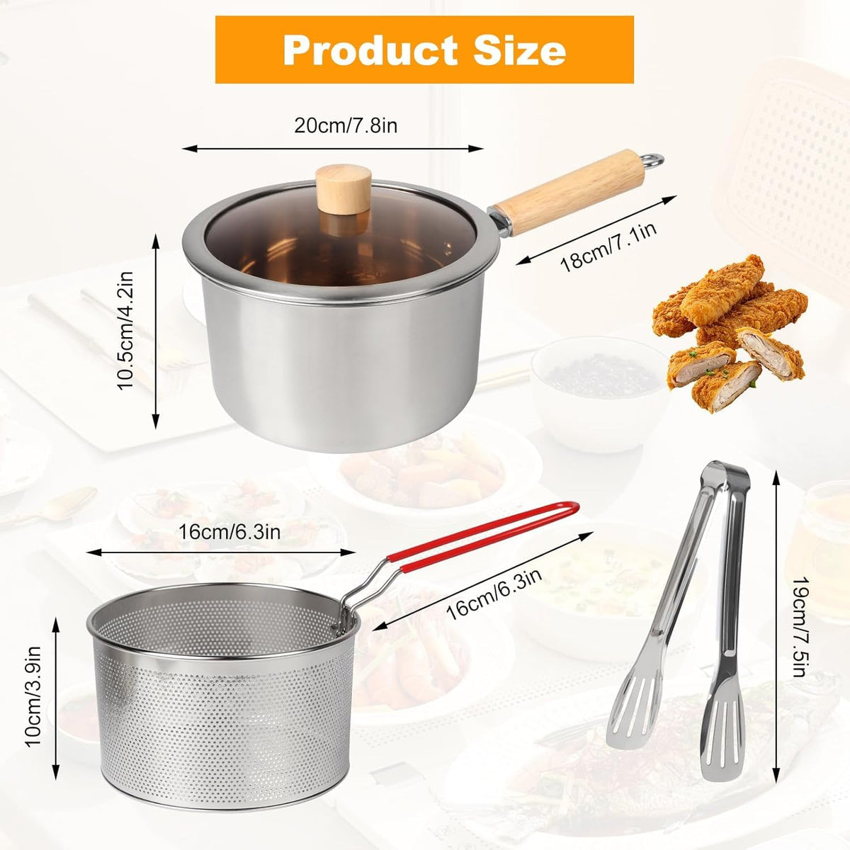 LCYHOMIEE 2.5l small deep fryer, perfect for 1-2 servings.
