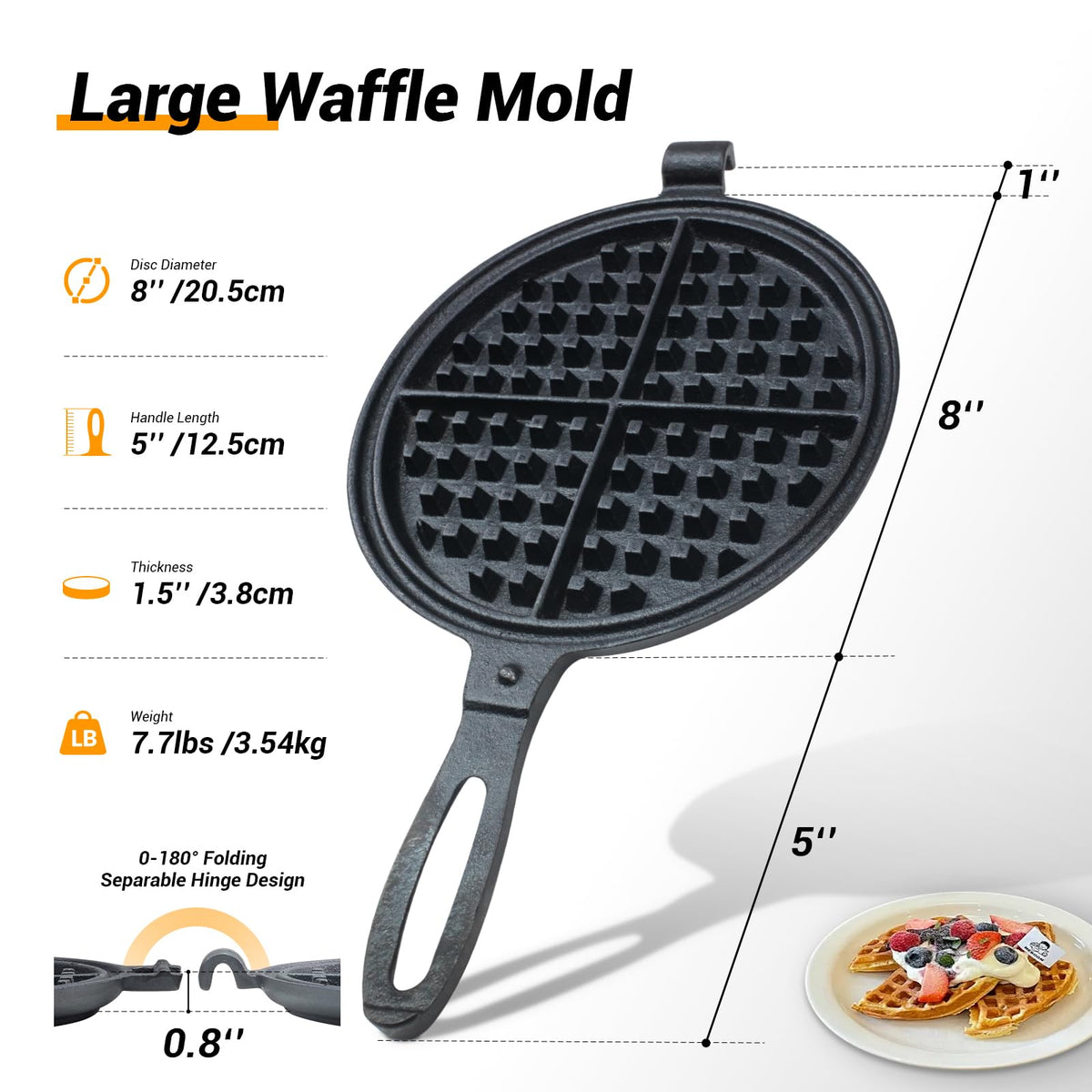 LD HuYY waffle maker shows even heat distribution for consistent texture