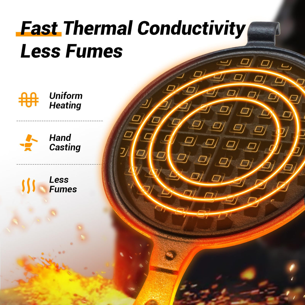 LD HuYY stove-top waffle iron compatible with gas and induction