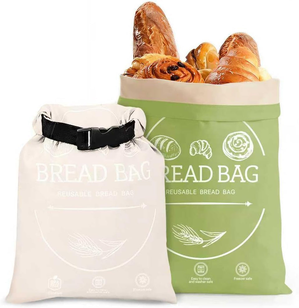LDJRCP Khai Green beeswax bread bag closeup highlighting natural lining for freshness.