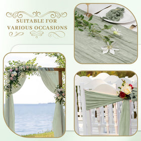 Le courant hand dyed cheesecloth fabric adds soft, breathable elegance for gatherings.