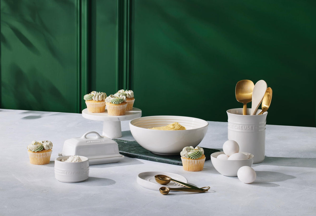 Le Creuset butter dish side view highlighting compact, refrigerator-friendly design