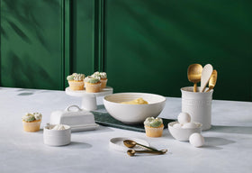 Le Creuset butter dish side view highlighting compact, refrigerator-friendly design
