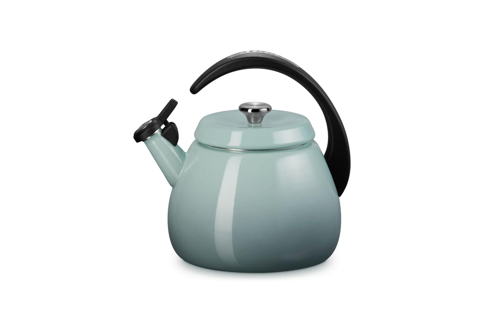 Le Creuset Cloche Kettle Sea Salt front view for fast hot water and tea prep
