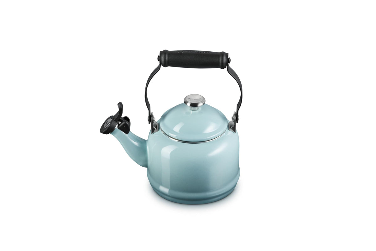 Le Creuset Demi Tea Kettle Sea Salt pour spout for smooth tea pours