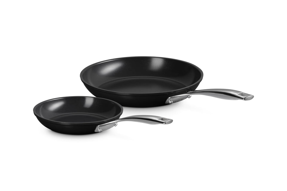 Le Creuset Essential 8-inch fry pan with non-stick ceramic for easy release and quick cleanup.