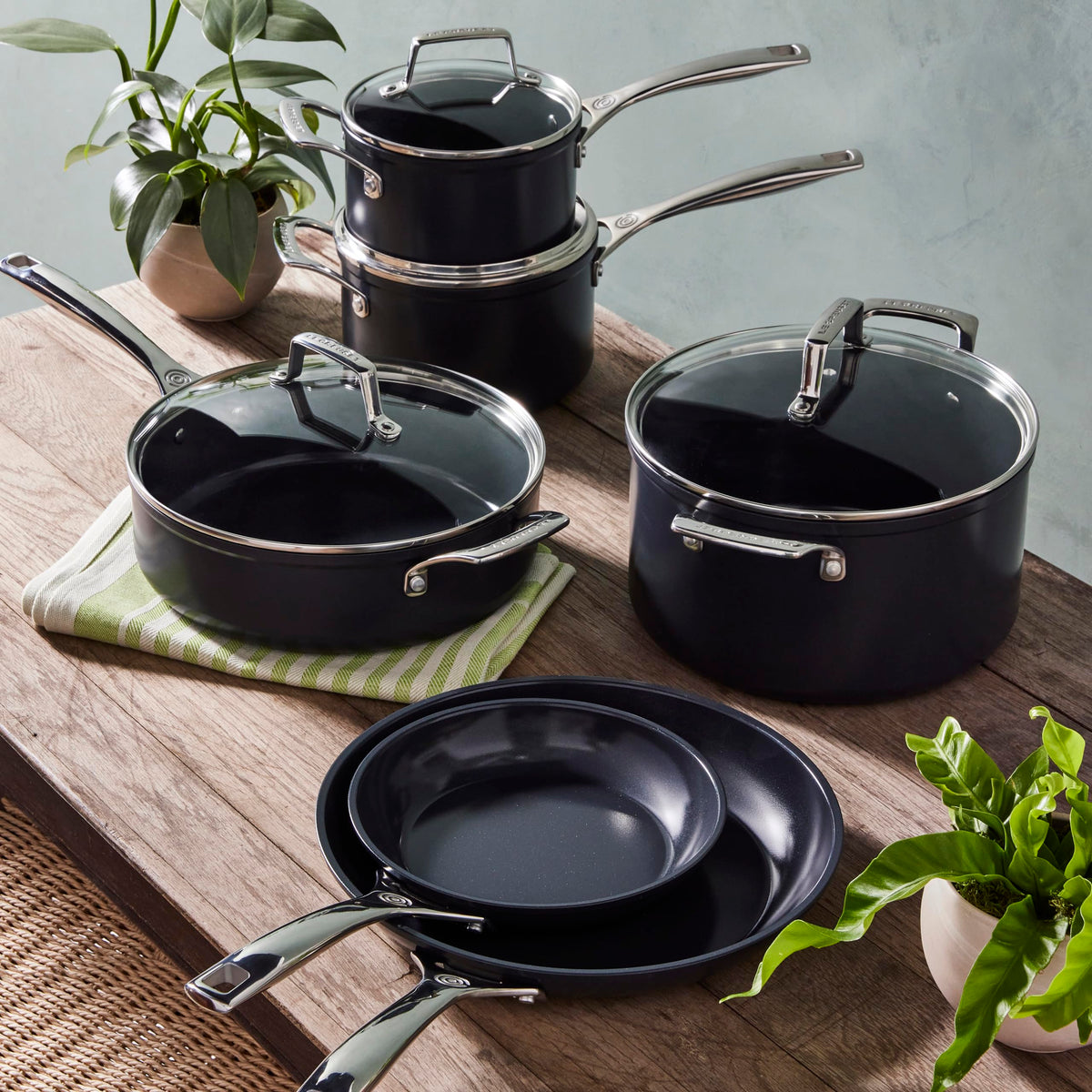Le Creuset 10in pan is dishwasher-safe with a durable base that resists warping