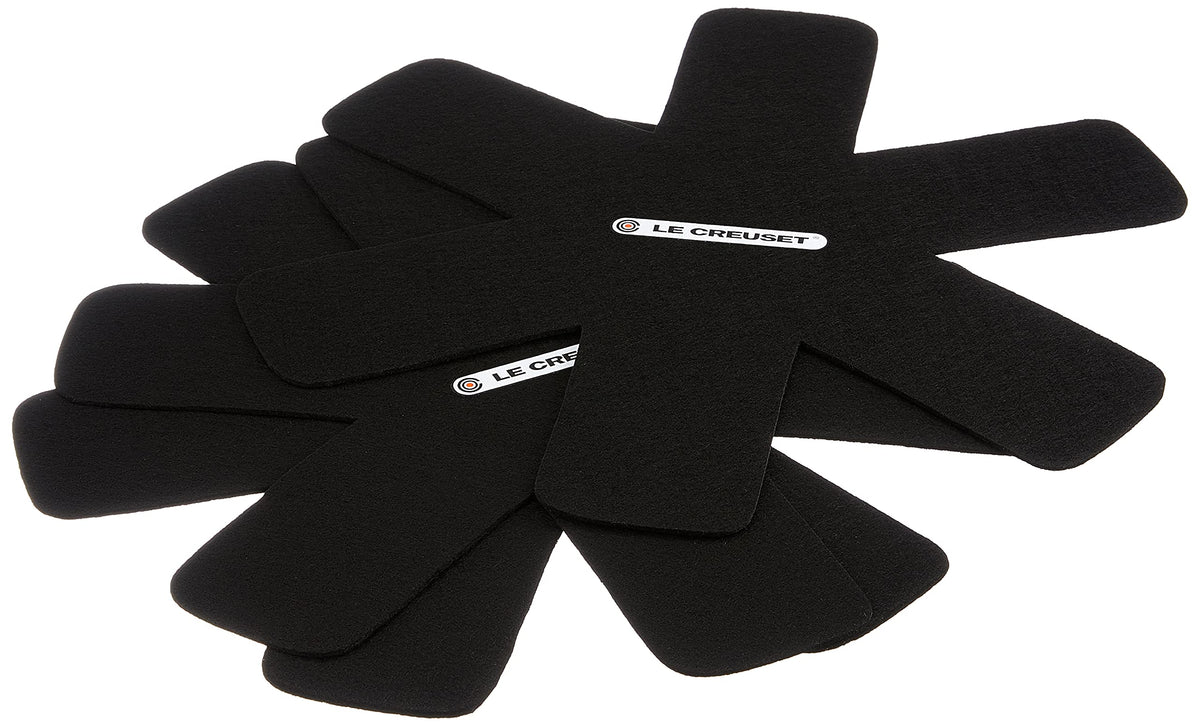 Le Creuset felt protectors, 3-pack, cushion between pots to prevent scratches.
