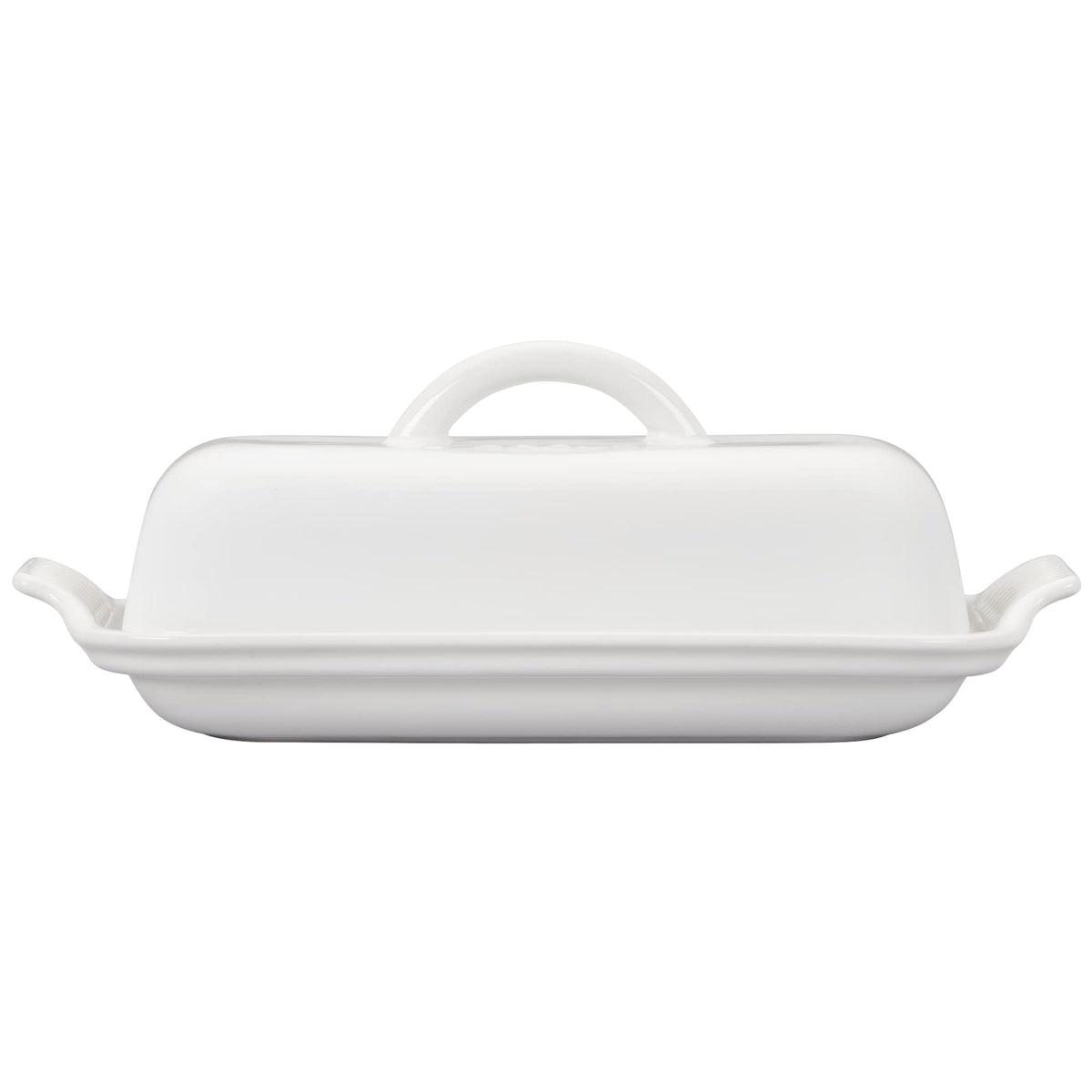 Le Creuset Heritage butter dish is dishwasher-safe for quick cleanup.