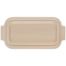 Le Creuset Heritage Butter Dish glaze closeup, nonporous finish resists stains and scratches.