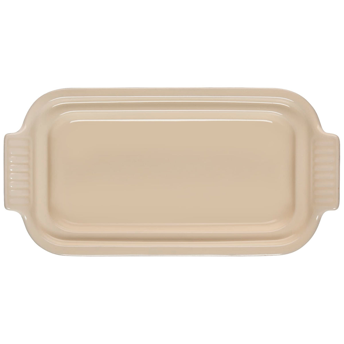 Le Creuset Heritage Butter Dish Oyster side view, ideal for fridge-to-table use.