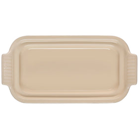 Le Creuset Heritage Butter Dish Oyster side view, ideal for fridge-to-table use.