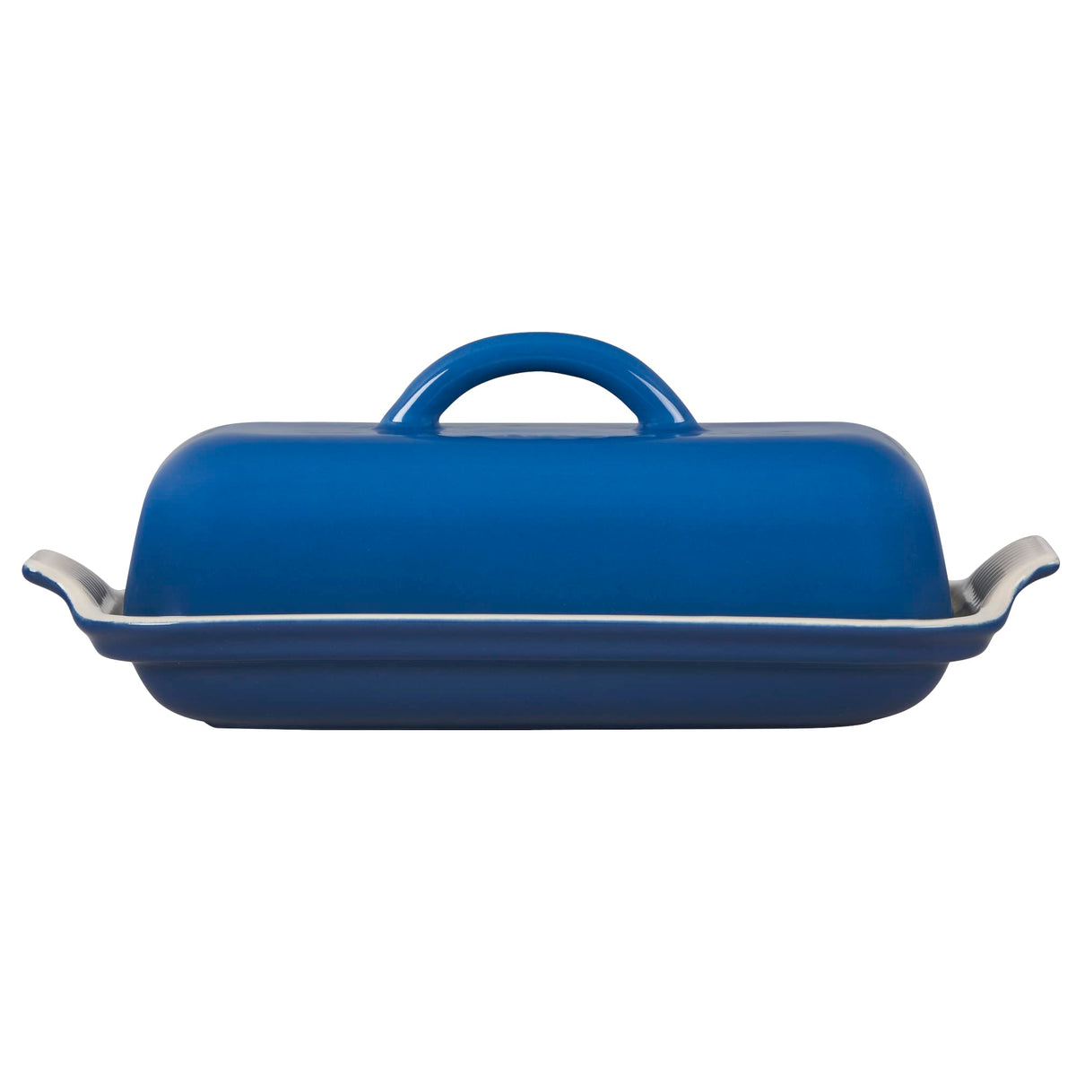 Le Creuset Heritage Butter Dish Marseille, table-ready display for European sticks.