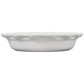 Le Creuset Heritage Pie Dish interior enamel releases foods easily for quick cleanup.