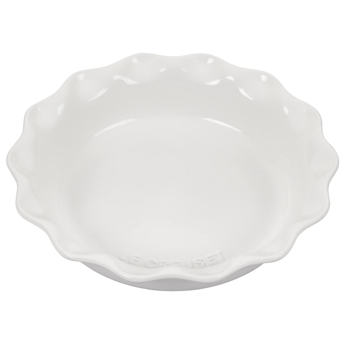 Le Creuset Heritage Pie Dish with scalloped edge for elegant presentation and even browning.