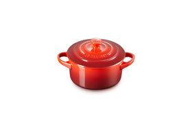 Le Creuset Mini Round Cocotte Cerise top view, ideal for single servings