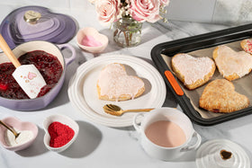 Le Creuset mini cocotte Provence with gold heart knob used for small gratin or side dish