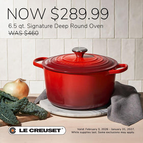 Le Creuset Deep Round Oven Marseille with lid on for moisture locking