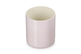 Le Creuset Signature stoneware utensil crock 1 qt in shallot on counter for easy utensil access.