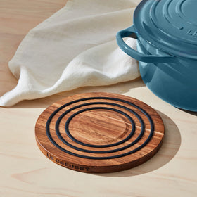 Le Creuset trivet enables hands-free oven-to-table serving with style.