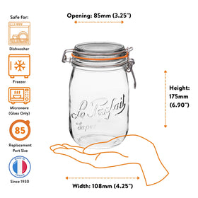 Le Parfait Super Jar 1L ideal for pickles and tomato sauces