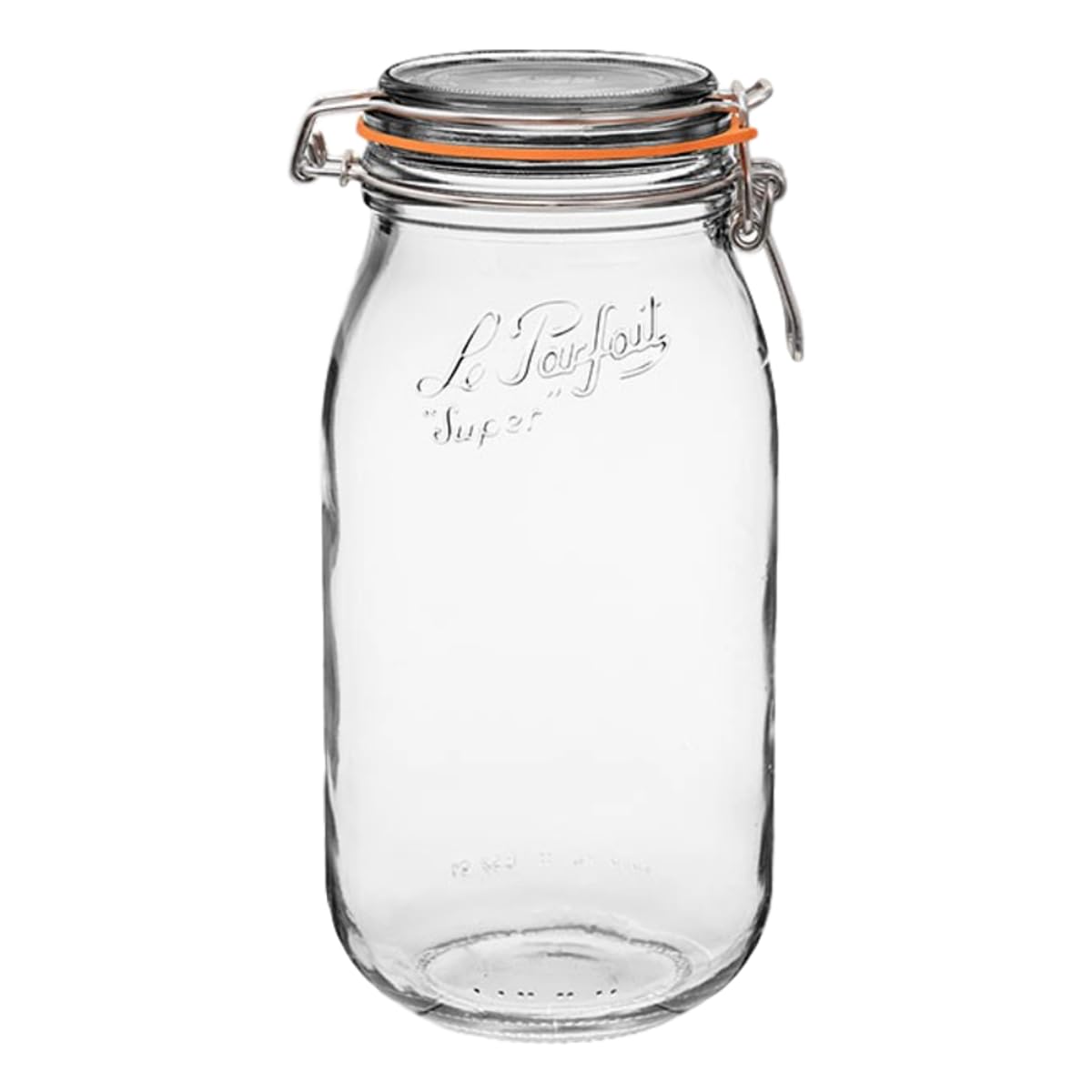 Le Parfait Super Jar 2L with airtight seal ideal for secure canning and storage.