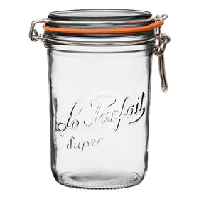 Le Parfait Super Terrine 1L jar on counter for easy pantry storage
