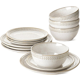 LE TAUCI 10-inch dinner plate in beige with reactive glaze for everyday meals