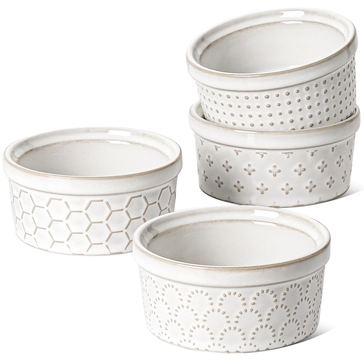 LE TAUCI 4oz ramekins embossed pattern elevate desserts with classic farmhouse charm
